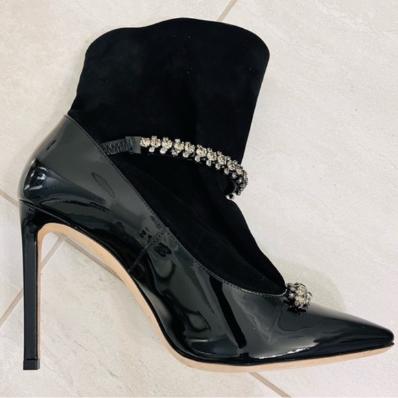 Jimmy Choo Crystal Suede Booties - Picture 2 of 5